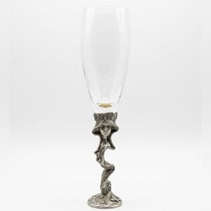 Fellowship Foundry • 1981 Pewter ‘Venus’ Glass Flute Signed Kevin O’Hare